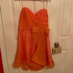 ABS peach sweetheart top fit and flare dress